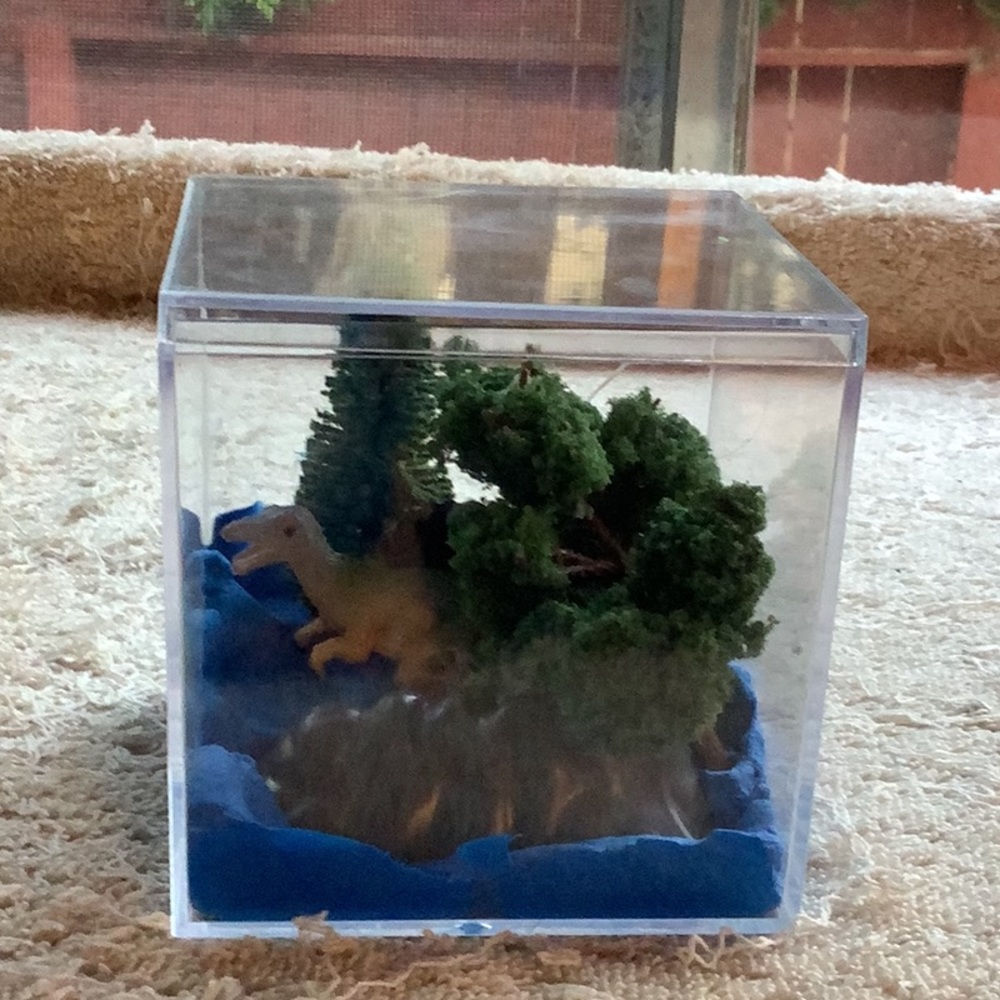 Homemade dinosaur diorama